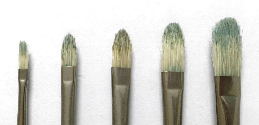 Filbert paintbrushes for oil painting