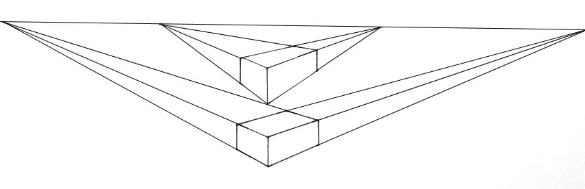 Placing vanishing points on the horizon line