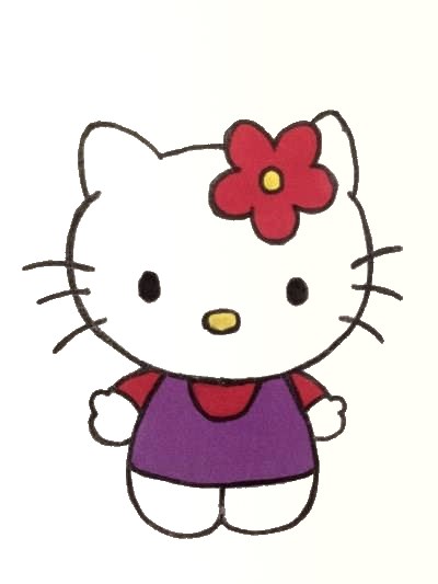 Hello Kitty painted with markers