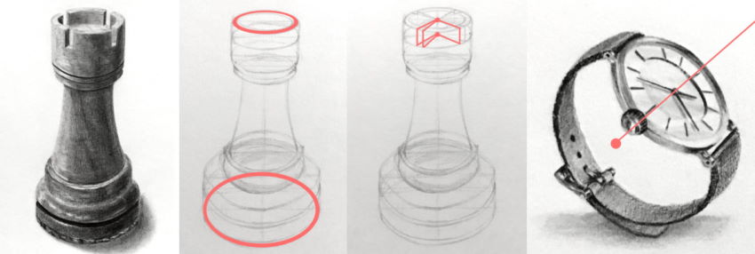 Drawing examples of round objects using ellipses