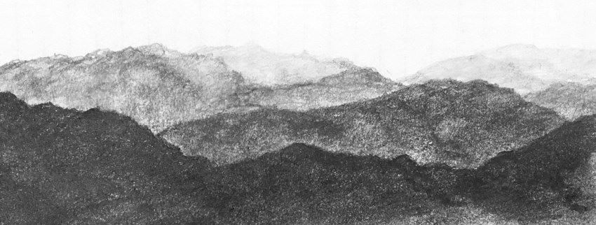 Mountains brightness values with pencil