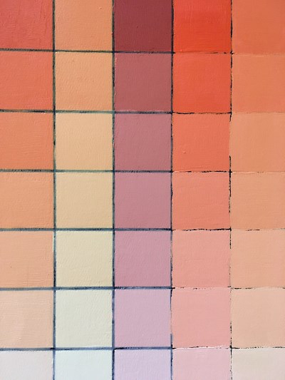 Orange pigment oil paints color palette