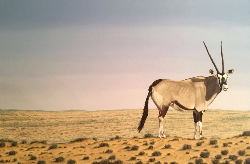 Oryx realistic oil painting, animal kingdom