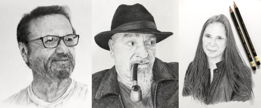 Realistic graphite commission portrait drawings