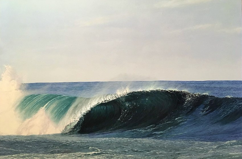 Ocean wave oil painting