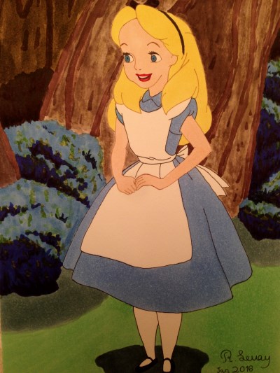 Comics painting and drawing, Alice in Wonderland