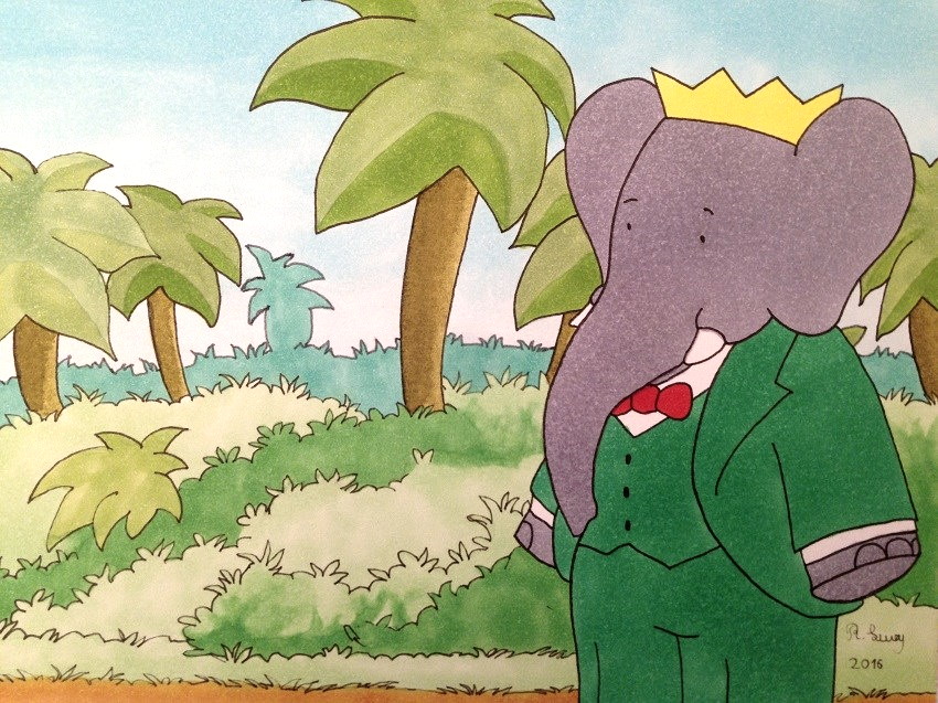 Franco-Belgian comics drawing, Babar the Elephant