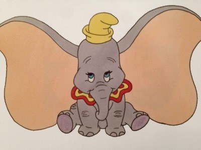 Comics drawing of Dumbo the elephent, Walt Dinsey