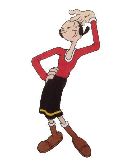 Comics drawing and painting of Olive Oyl