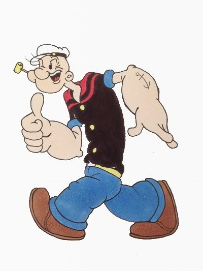 Cartoon character drawing, Popey the Sailor