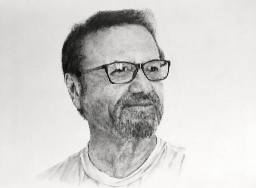 Realistic pencil drawing, man portrait